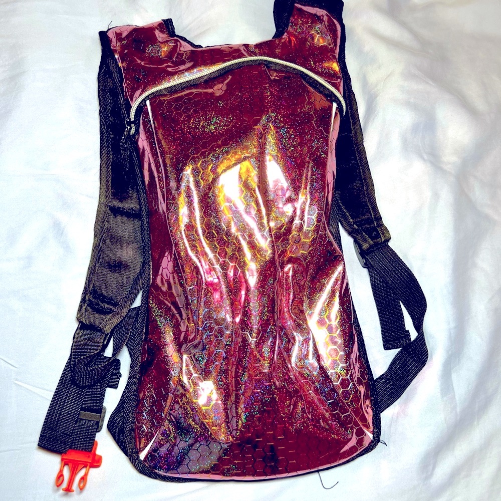 Pink Chrome Water Bladder Backpack - image 1